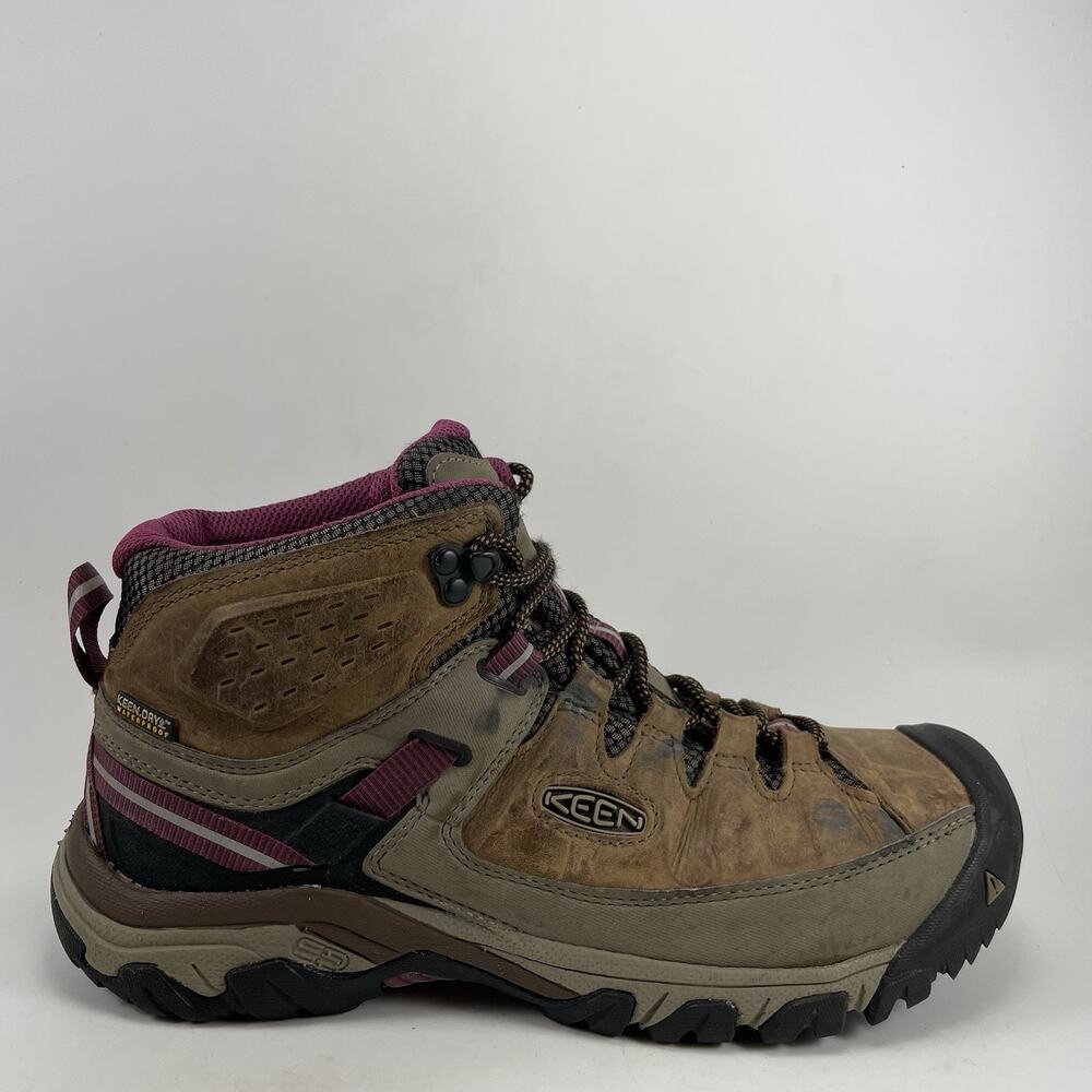 KEEN Targhee III Waterproof Hiking Boots Womens Size 10.5 Brown Purple Trail